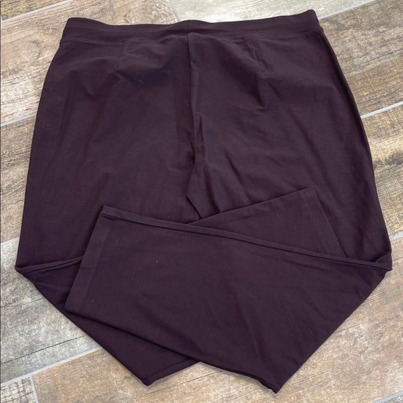 NWT Eileen Fisher Washable Stretch Crepe Slim Ankle Pant Eggplant Purple Large - Picture 2 of 12